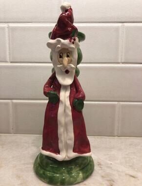Santa Claus Christmas candlestick holder The Clayton Dickson Co. Canada 9”